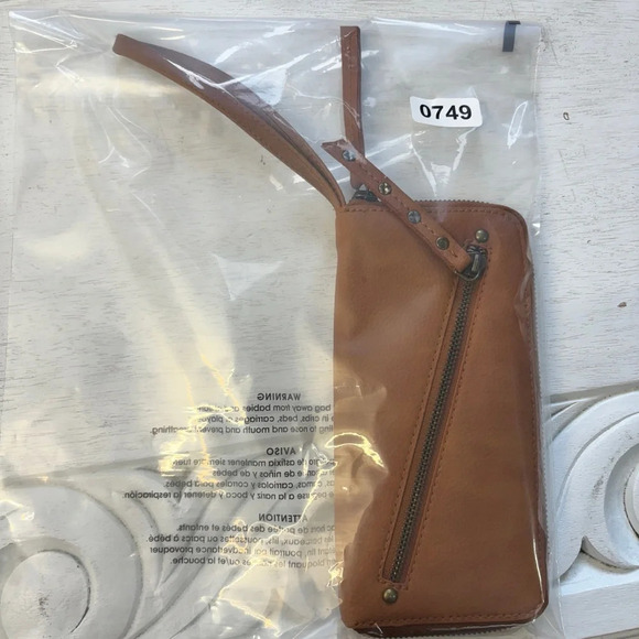 Free People Brown Vegan Wallet / Wristlet by Free People with Decorative Zipper - Picture 5 of 5